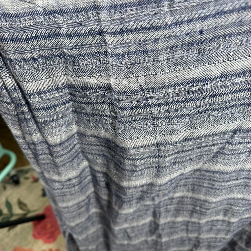 Pure J. Jill Linen Shift Maxi Dress Key-Hole Sleeveless Pocket Sapphire Size XL - Picture 8 of 9
